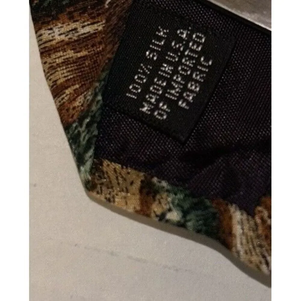 VTG Americana Series Back Country Circa 1936 Silk Tie Fishing Canoe Retrievers‎
